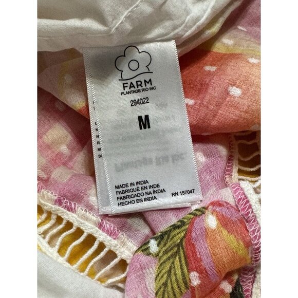 Farm Rio Sz M Dress Mixed Picnic Cashew Maxi Sundress Gingham Sleeveless Tiered - Picture 6 of 8